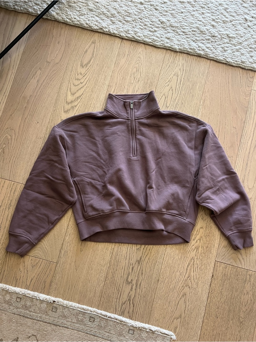 Athleta Cropped Half-Zip Pullover Sweatshirt